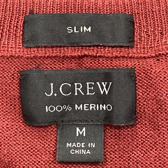J. Crew V-Neck Merino Wool Sweater Pullover Mid Brown size M - Picture 6 of 9